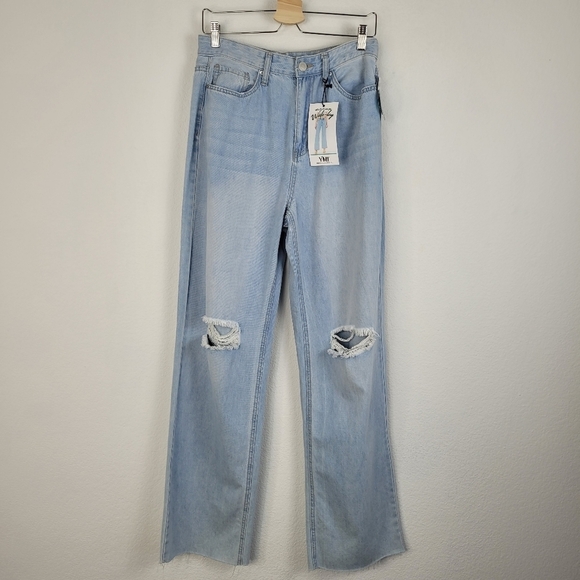 Ymi rip distressed light wash wide leg 90's style jeans - Picture 11 of 11